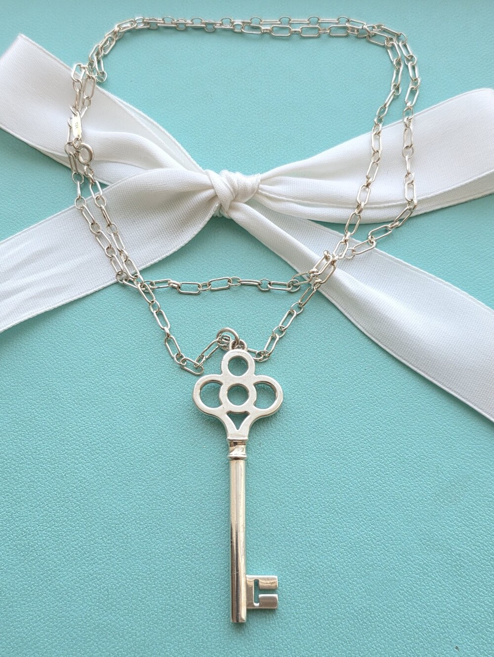 Retired large crown key pendant necklace